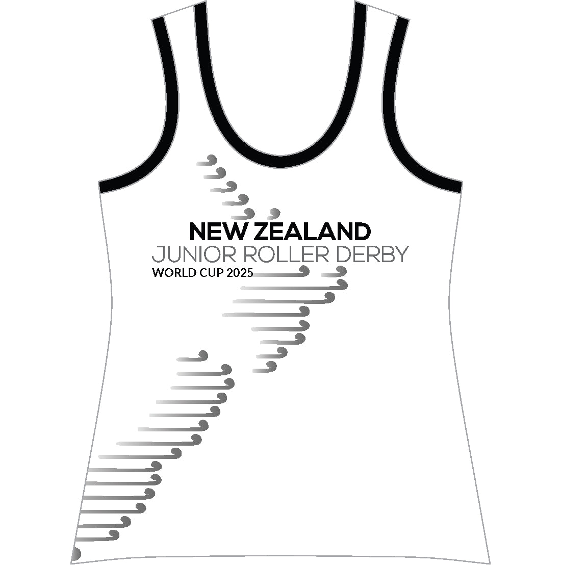 NZ JUNIOR ROLLER DERBY REVERSIBLE SINGLETS