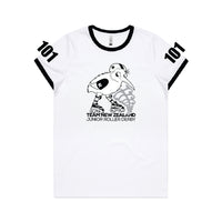 NZ JUNIOR ROLLER DERBY PRESEASON TEE - WHITE