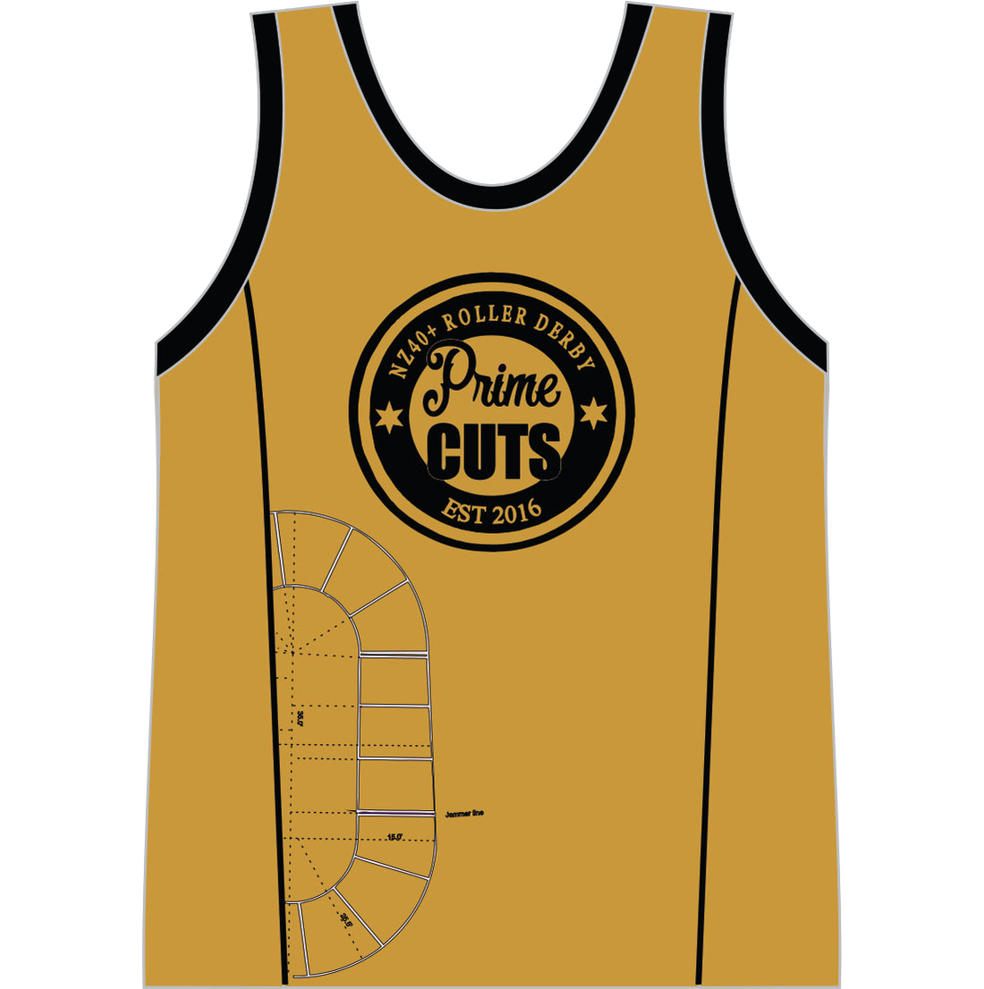 PRIME CUTS ROLLER DERBY MENS SINGLET