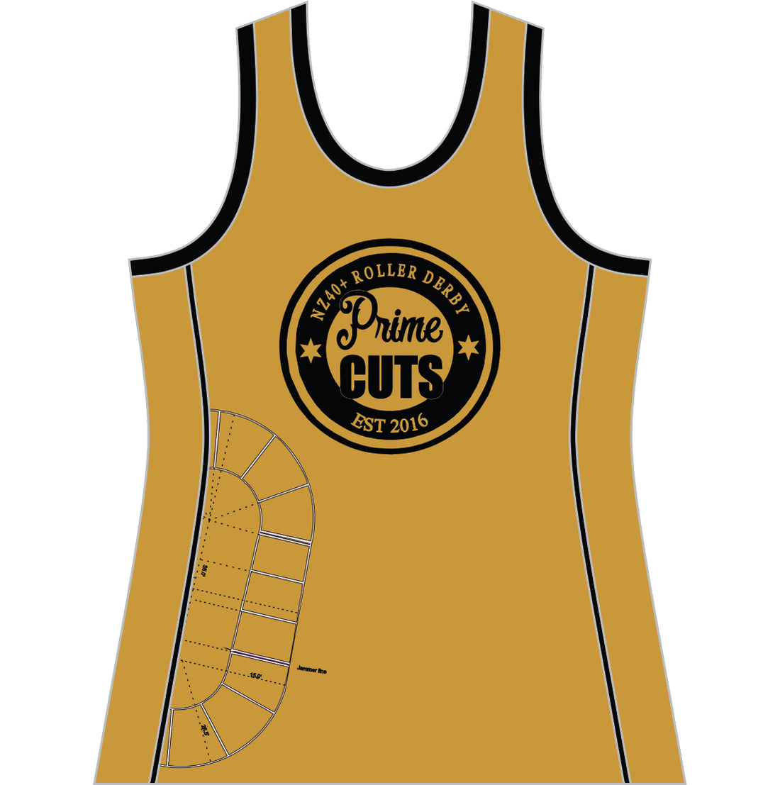 PRIME CUTS ROLLER DERBY WOMENS NEW SINGLET