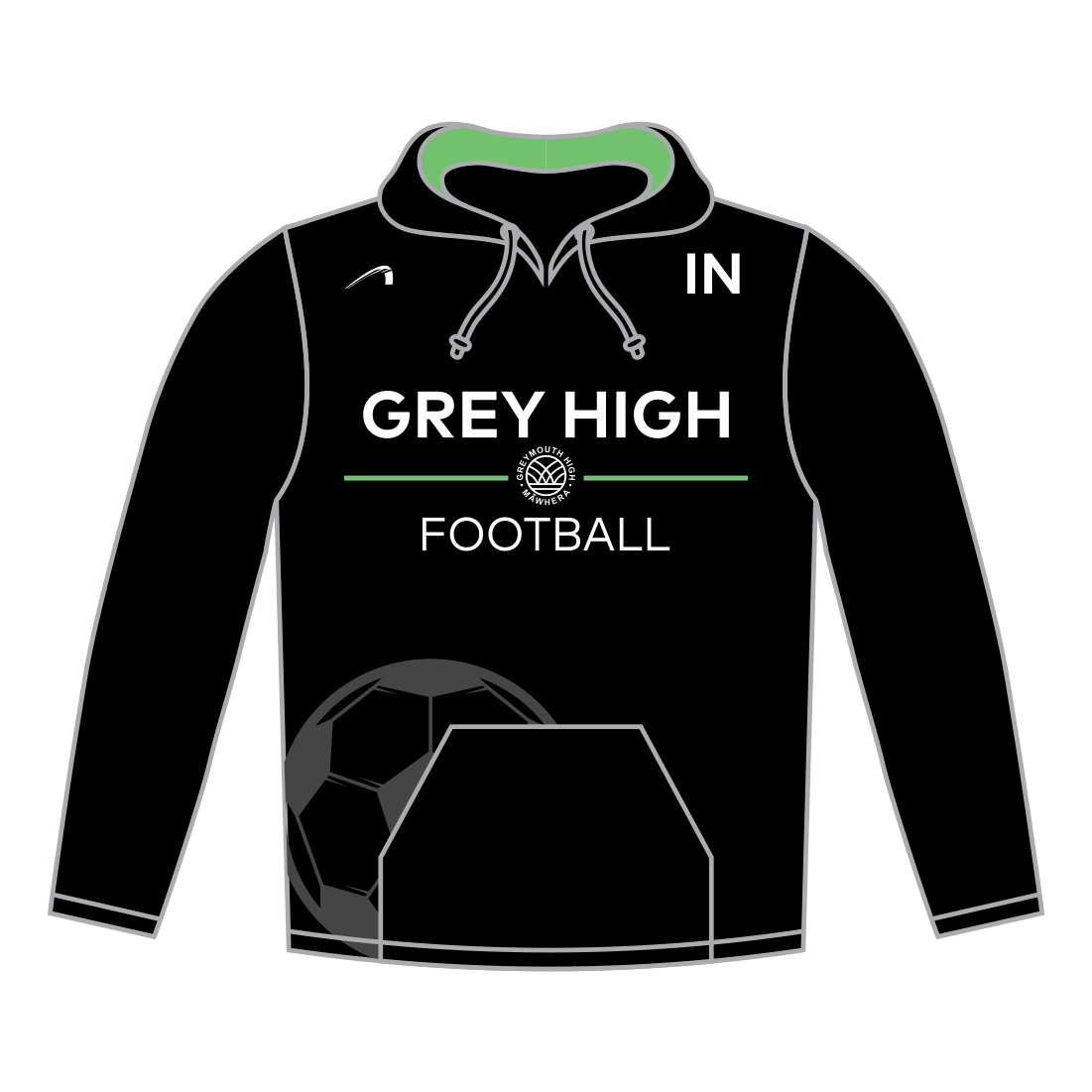GREY HIGH HOODIE